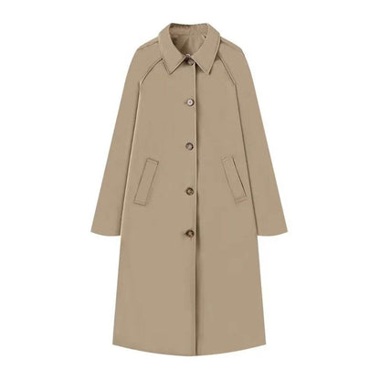 Zach Ailsa Women's Winter Trench Coat - Single Breasted, Long Sleeve - Buy Center US