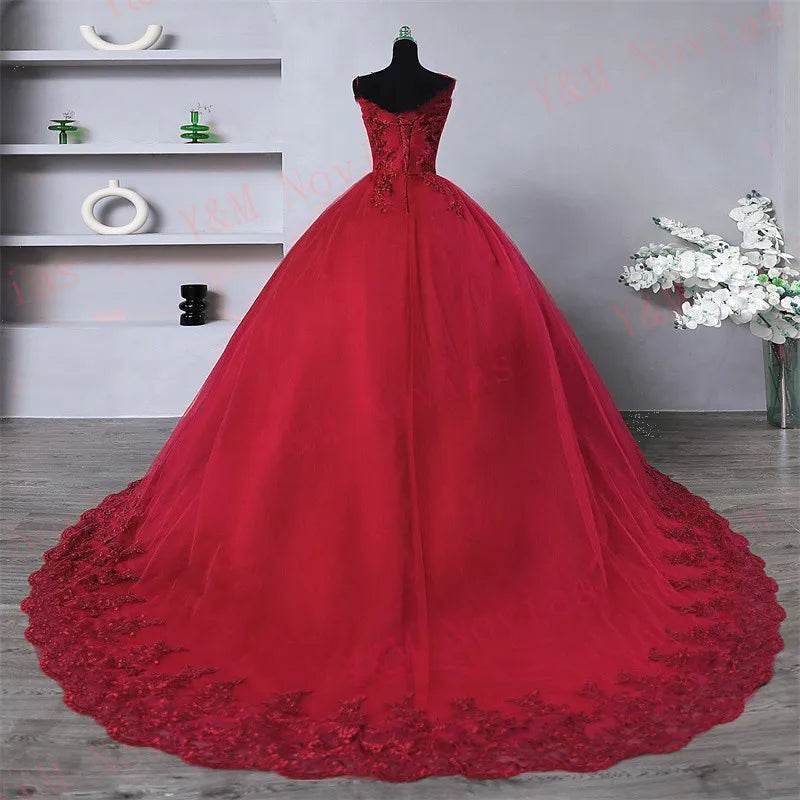 Y&M Customized Pink Sweet 16 Quinceanera Dress - Off Shoulder Ball Gown - Buy Center US