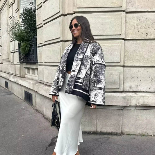 Taop&Za Women's Casual Long Sleeve Printed Cotton Jacket - Autumn Style - Buy Center US