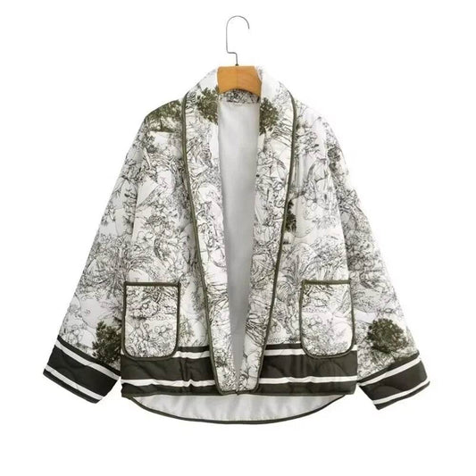 Taop&Za Women's Casual Long Sleeve Printed Cotton Jacket - Autumn Style - Buy Center US