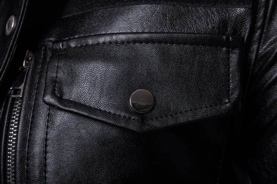 DOIYTTS Mid-length Faux Leather Jacket for Men - Casual Biker Style - Buy Center US