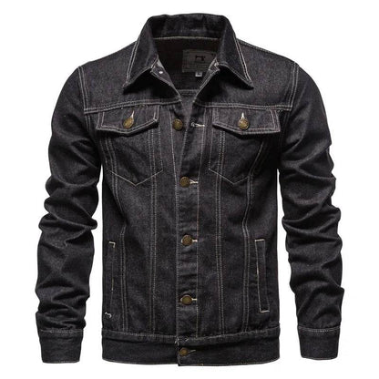 MISNIKI Men's Casual Jeans Jacket - Versatile Solid Color Outerwear - Buy Center US