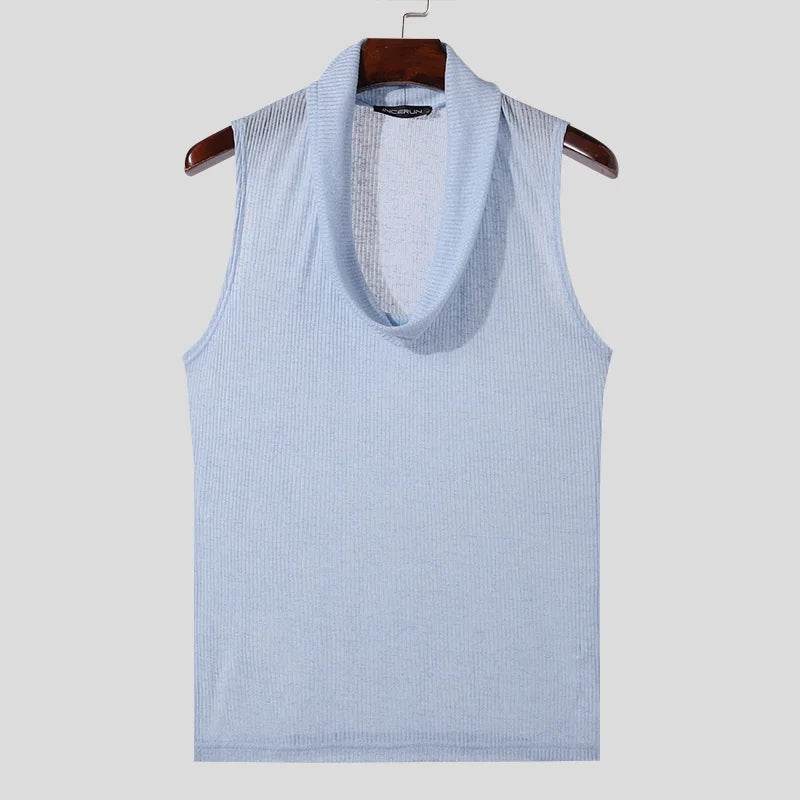 INCERUN Men’s Solid Color Sleeveless Tank Tops - Summer Streetwear S-5XL - Buy Center US