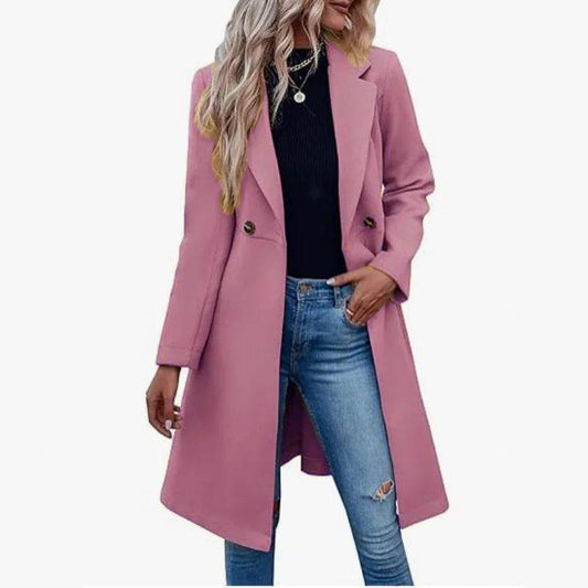 RVHSW Women's Wool Blend Coat - Double Breasted High Street Style - Buy Center US