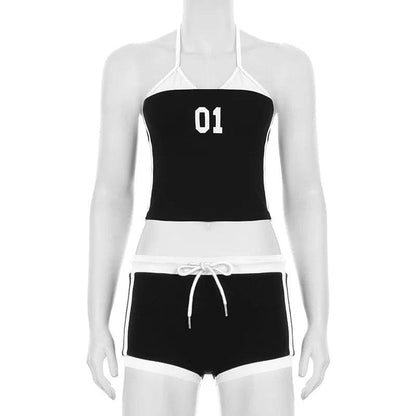 Yaminiya Women’s Contrast Cami & Shorts Set - Y2K Summer Fashion - Buy Center US