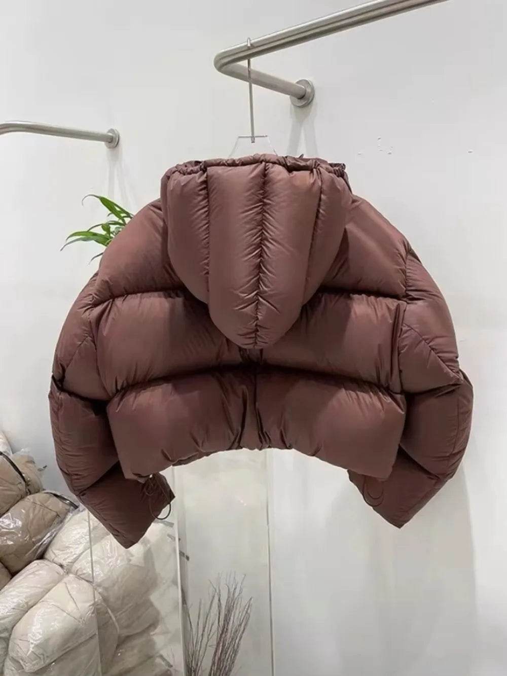 Women's Super Thick Hooded Puffer Coat - 90% White Duck Down - Buy Center US