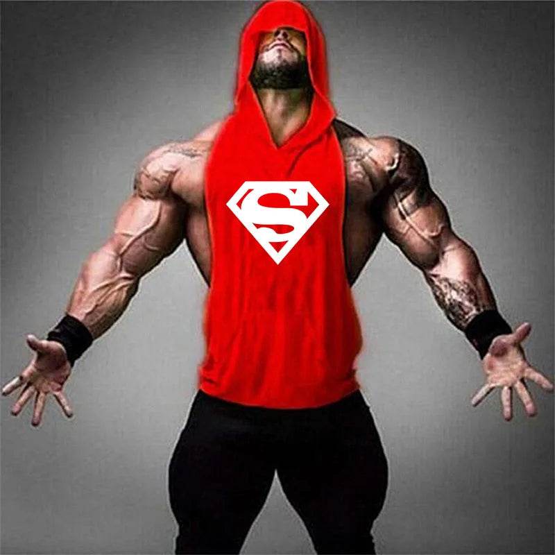2024 Men's Cotton Tank Top - Hooded Sleeveless Gym Workout Shirt - Buy Center US