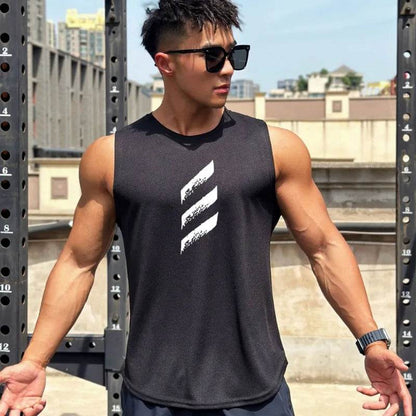 FITNESSTELE Men's Quick-Dry Sports Tank Top - Sleeveless Round Neck Vest - Buy Center US