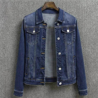 Women's Casual Denim Jacket - Long Sleeve, Single Breasted Design - Buy Center US