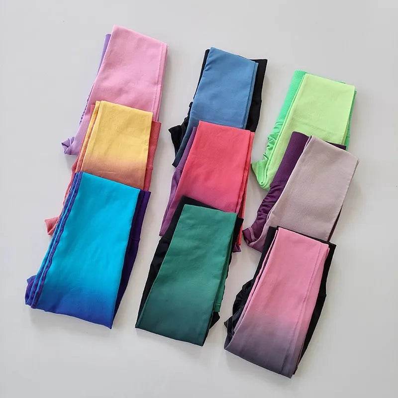 Women's High Waist Gradient Yoga Pants - Elastic Fit & Ankle-Length - Buy Center US