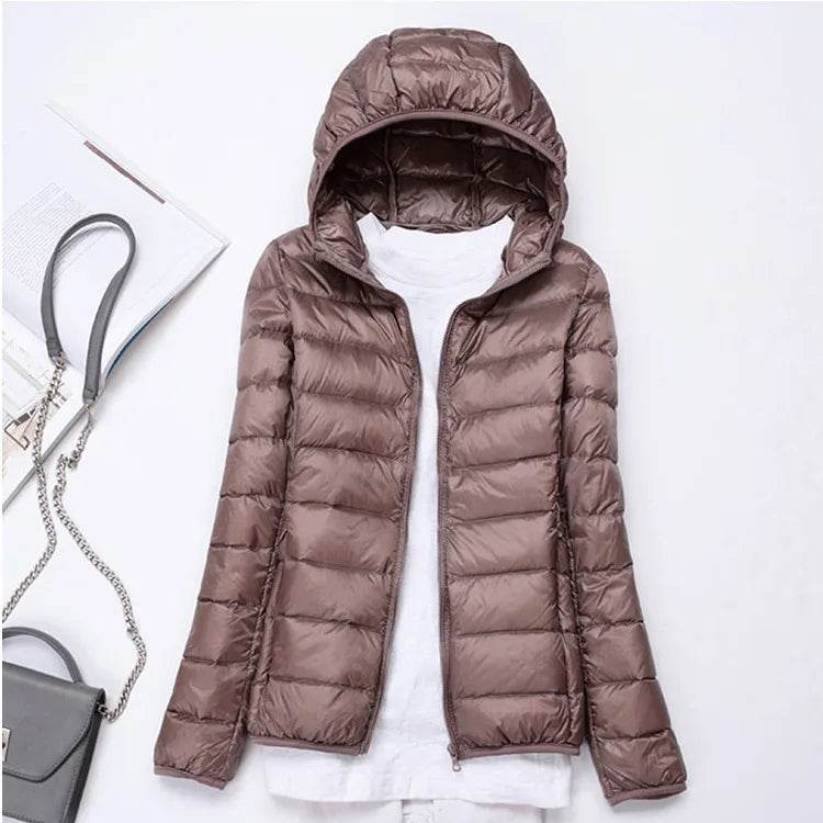 2024 Women's Hooded Puffer Jacket - Ultra Lightweight & Packable - Buy Center US