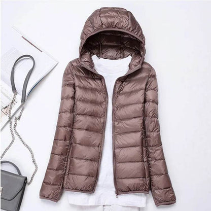 2024 Women's Hooded Puffer Jacket - Ultra Lightweight & Packable - Buy Center US