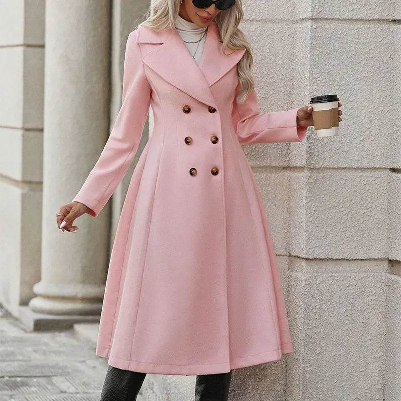 Women's Double Breasted Autumn Winter Coat - Trendy Streetwear Jacket - Buy Center US