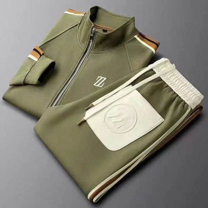 Men's Embroidered Sports Jacket & Pants Set - Casual Spring & Autumn Style - Buy Center US