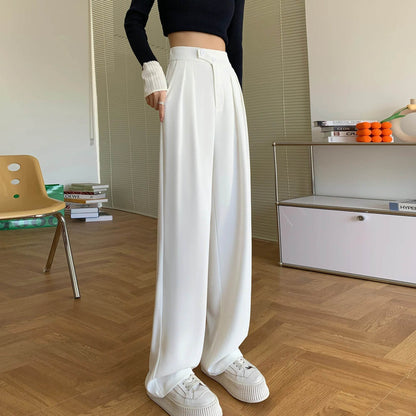 2024 Women's High Waist Wide Leg Trousers - Elegant Minimalist Pants - Buy Center US