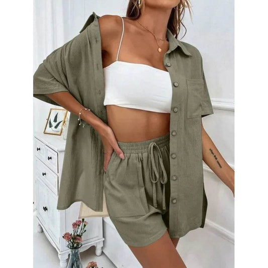 LCSKEREAL Women's Casual Cotton Linen Two-Piece Summer Set - Buy Center US