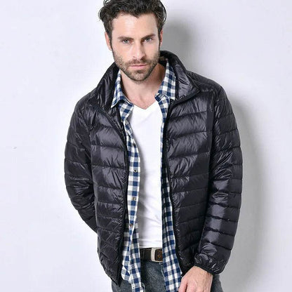 Left ROM Men's Ultralight Down Coat - Casual Jacket with Pockets - Buy Center US