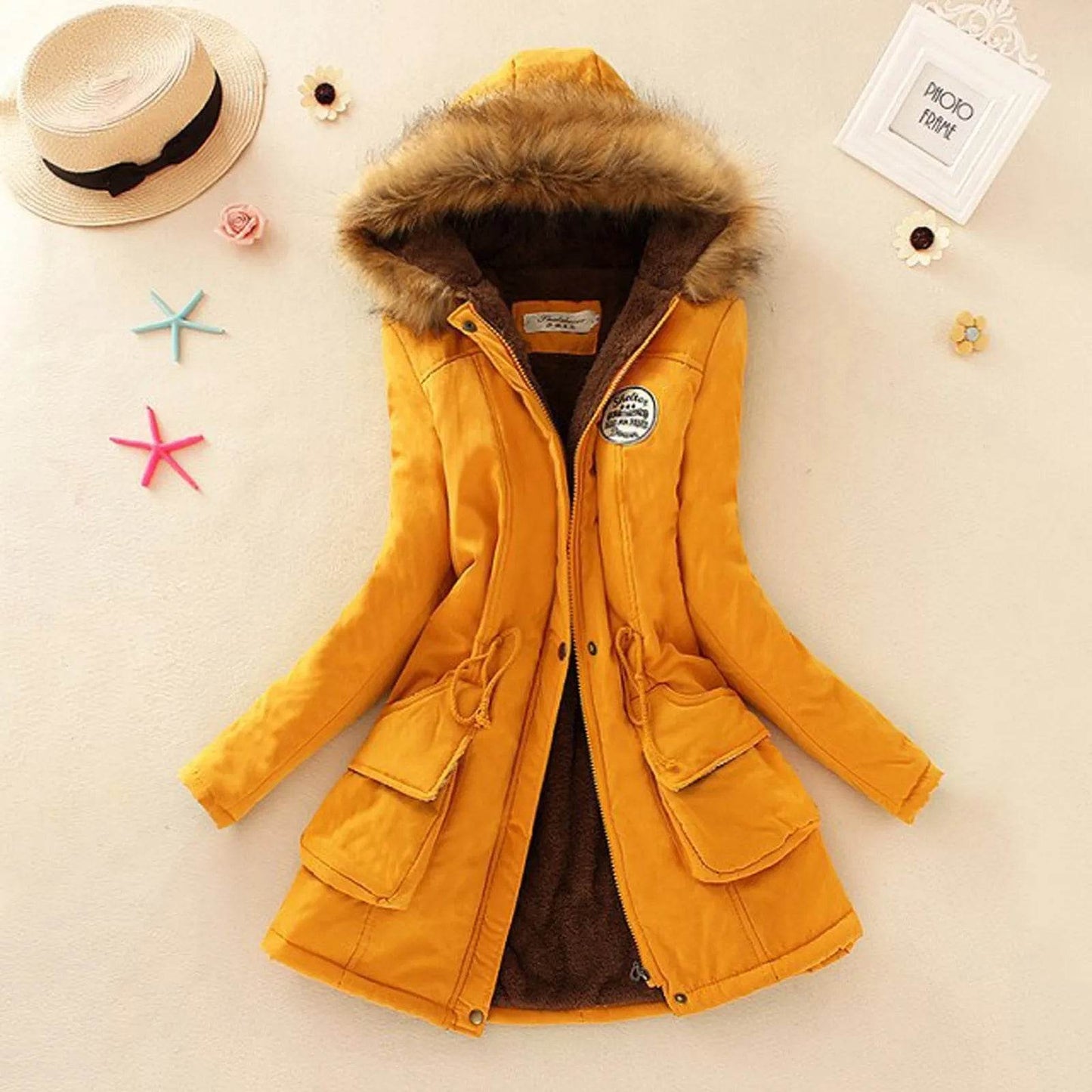 Women's Plus Size Warm Hooded Parka - Fleece Lined Mid-Length Jacket - Buy Center US