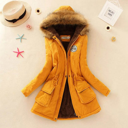 Women's Plus Size Warm Hooded Parka - Fleece Lined Mid-Length Jacket - Buy Center US