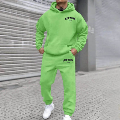 Oversize Men's Tracksuit Set - Autumn Fashion Hooded Sweatshirt & Pants - Buy Center US