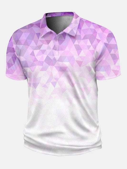 2025 Men's Casual Polo Shirt - 3D Gradient Stripe Print for Everyday Wear - Buy Center US