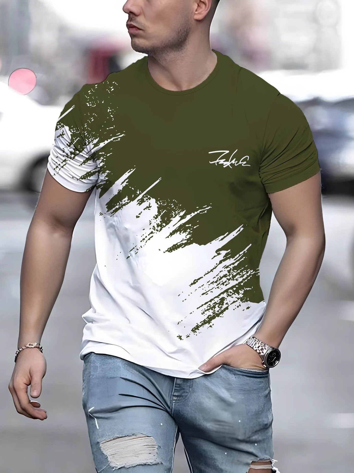 Casual Men's Short Sleeve Crew Neck T-Shirt - Quick Dry, Outdoor Ready - Buy Center US