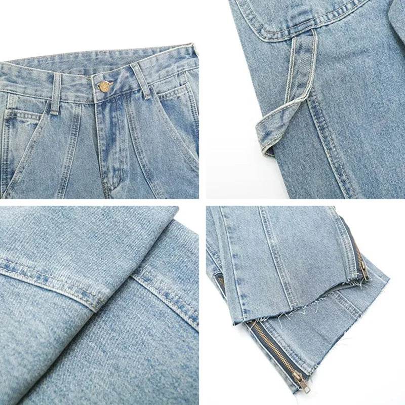 2023 Y2K Fashion Baggy Flare Jeans - Men's Distressed Denim Pants - Buy Center US