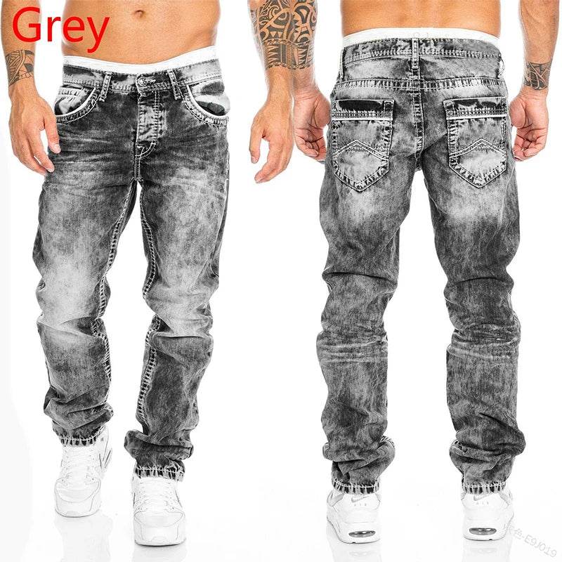 HONGYOUHANYAN Men's Stretch Straight Jeans - Casual Hip Hop Design - Buy Center US