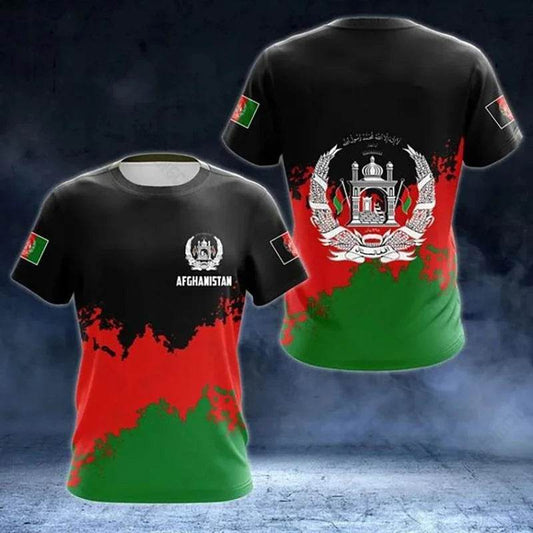 2025 Afghanistan Flag T-shirt - Men's Casual 3D Round Neck Design - Buy Center US