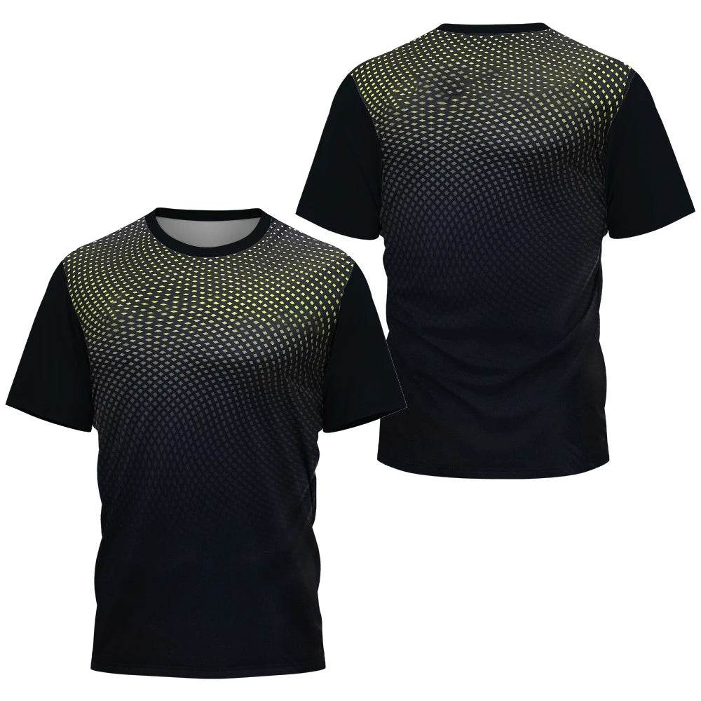 Men's Gradient Stripe T-Shirt - Lightweight Casual Sports Tee for Training - Buy Center US