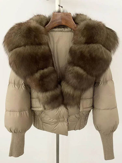 Elegant Casual Women’s Raccoon Fur Collar Coat - Winter Jacket 2024 - Buy Center US