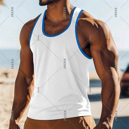 Casual Men's Solid Color Tank Top - Breathable Sleeveless Summer Tee - Buy Center US