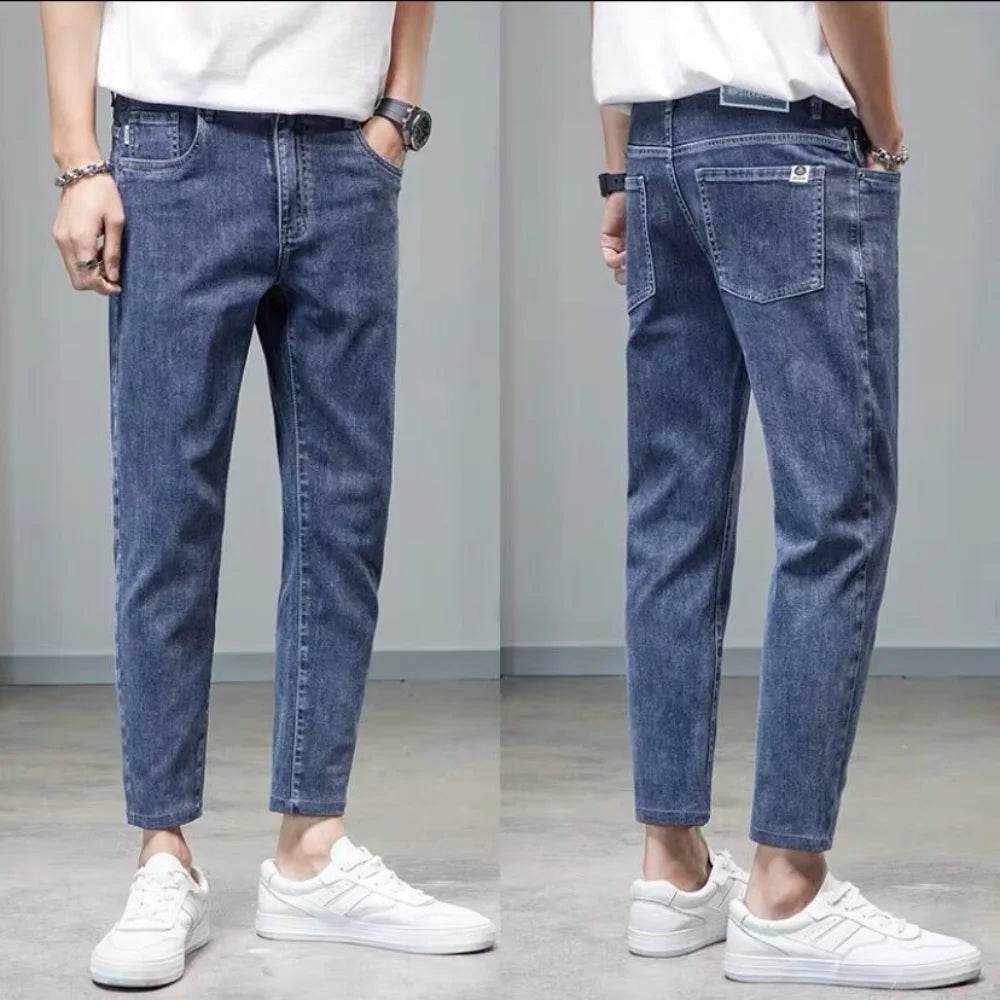 Luxury Men's Blue Jeans - Stylish Slim Fit Casual Denim Pants - Buy Center US