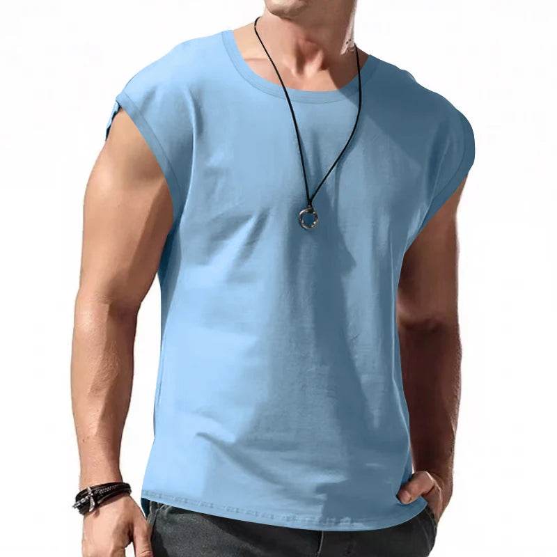 Men's Summer Sleeveless T-Shirt - Casual Sports Loose Fit Vest - Buy Center US