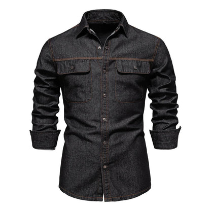 MUQGEW Men's Denim Jacket - Casual Loose Fit Retro Spring Outerwear - Buy Center US