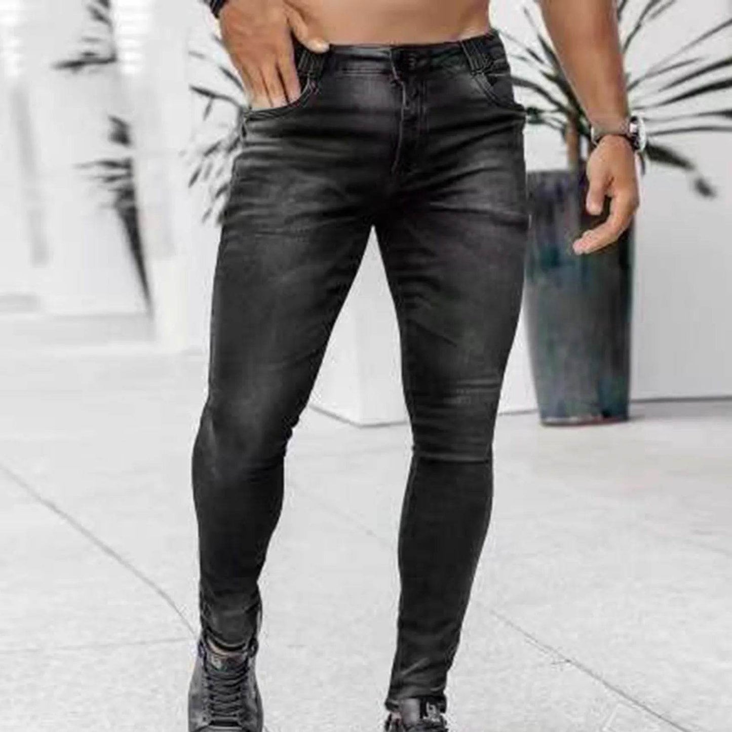 WHooHoo Men's Skinny Stretch Denim Pants - Low Waisted Casual Jeans - Buy Center US