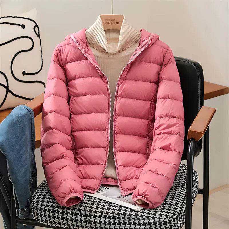 2024 Women's Hooded Puffer Jacket - Ultra Lightweight & Packable - Buy Center US