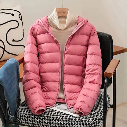 2024 Women's Hooded Puffer Jacket - Ultra Lightweight & Packable - Buy Center US