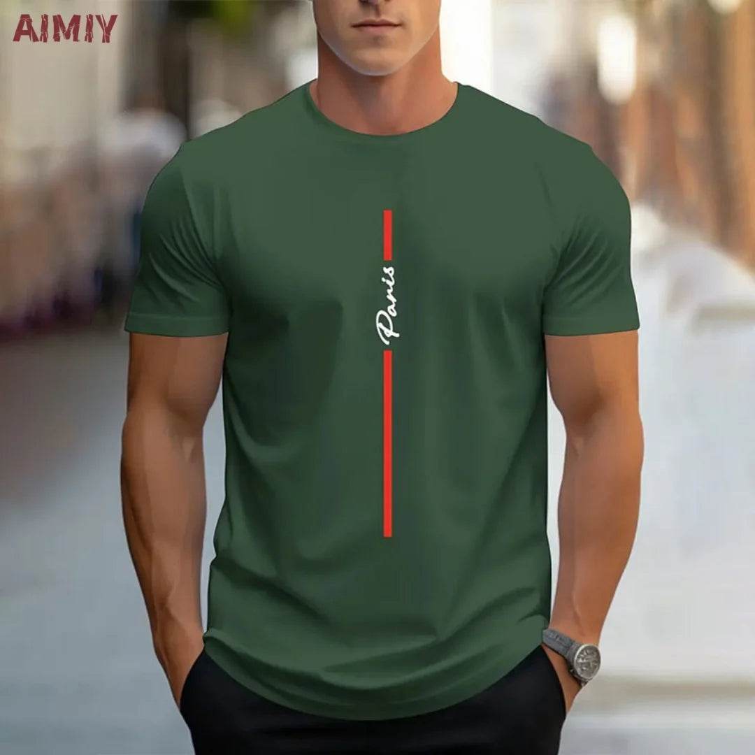 Men's Slim Fit T-Shirt - Breathable Round Neck Casual Tee for Summer - Buy Center US
