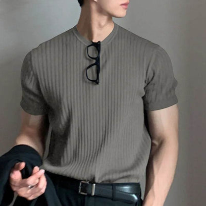 Summer Men's Light Luxury T-Shirt - O-Neck Casual Knitwear, Loose Fit - Buy Center US