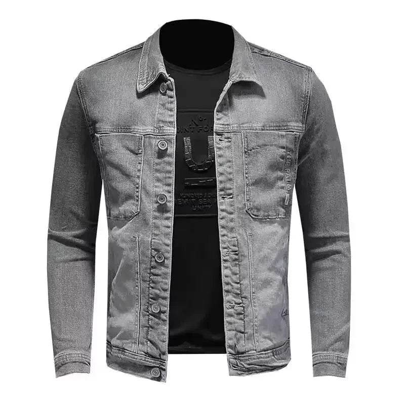 Classic Men's Denim Jacket - High-End Street Style for Autumn - Buy Center US