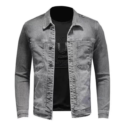 Classic Men's Denim Jacket - High-End Street Style for Autumn - Buy Center US