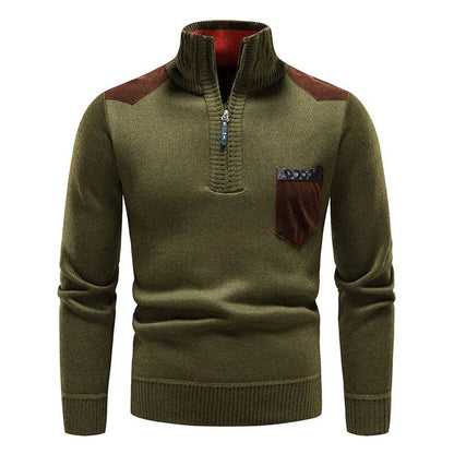 GQXAON Men's Fleece Sweater - Half Zipper Turtleneck Fall & Winter - Buy Center US