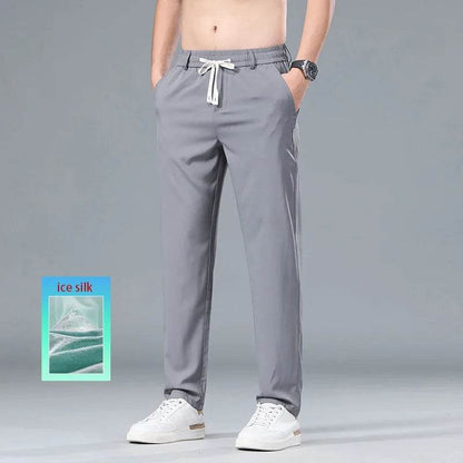 KUBRO Men's Ice Silk Trousers - Breathable, Lightweight Casual Pants - Buy Center US