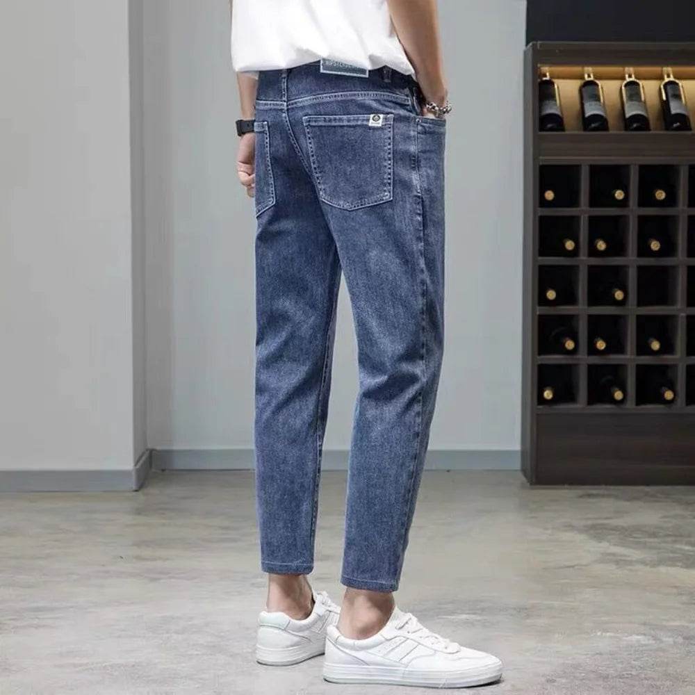 Luxury Men's Blue Jeans - Stylish Slim Fit Casual Denim Pants - Buy Center US