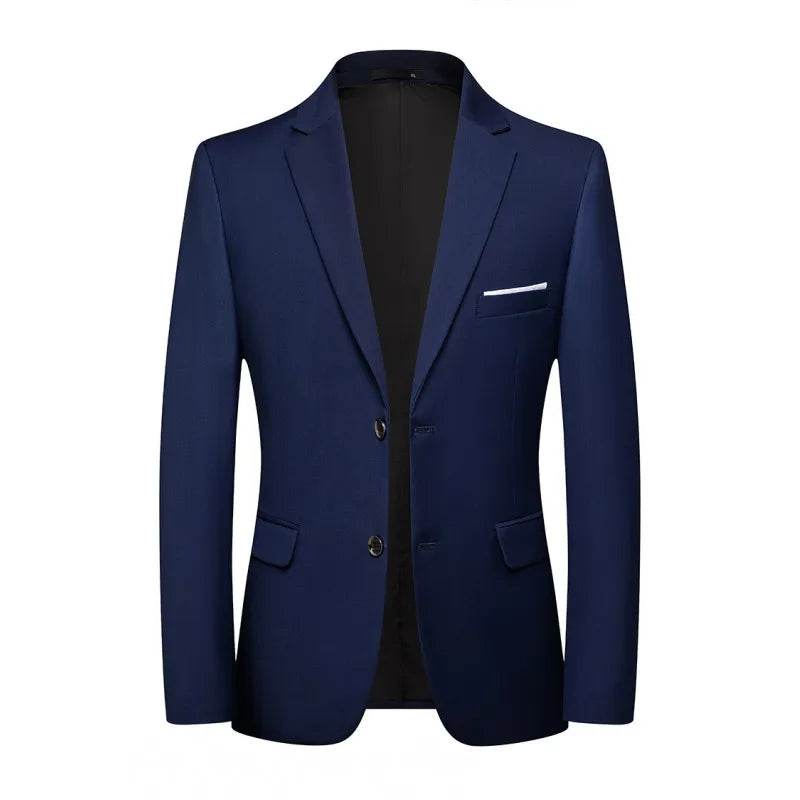 Men's Slim Fit Business Suit - Korean Style Single Breasted Blazer - Buy Center US