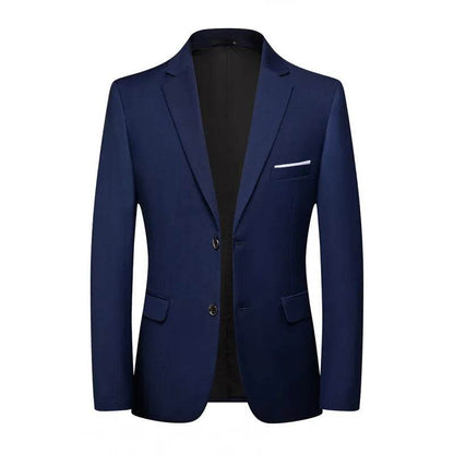 Men's Slim Fit Business Suit - Korean Style Single Breasted Blazer - Buy Center US