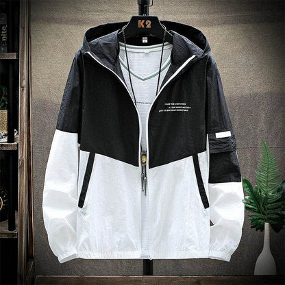 Ultra Light Hooded Windbreaker Jacket for Men - UV Sun Protection Size Options - Buy Center US