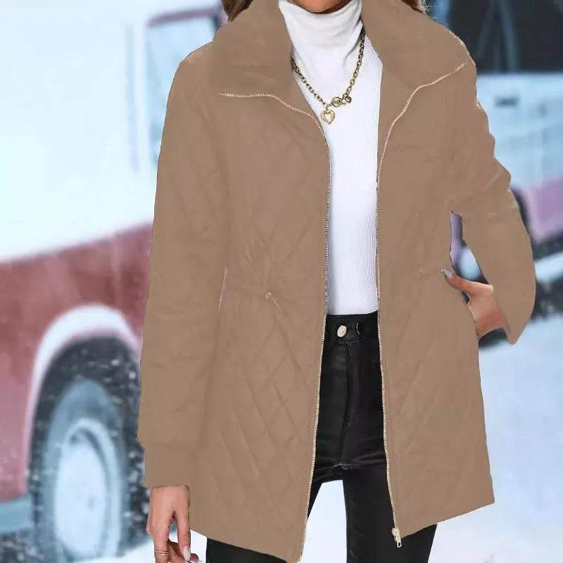 Women's Lightweight Stand Collar Jacket - Padded for Fall & Winter - Buy Center US
