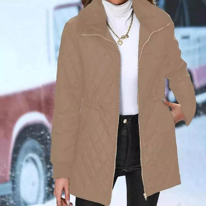 Women's Lightweight Stand Collar Jacket - Padded for Fall & Winter - Buy Center US